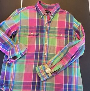 Ralph Lauren classic fit plaid linen shirt